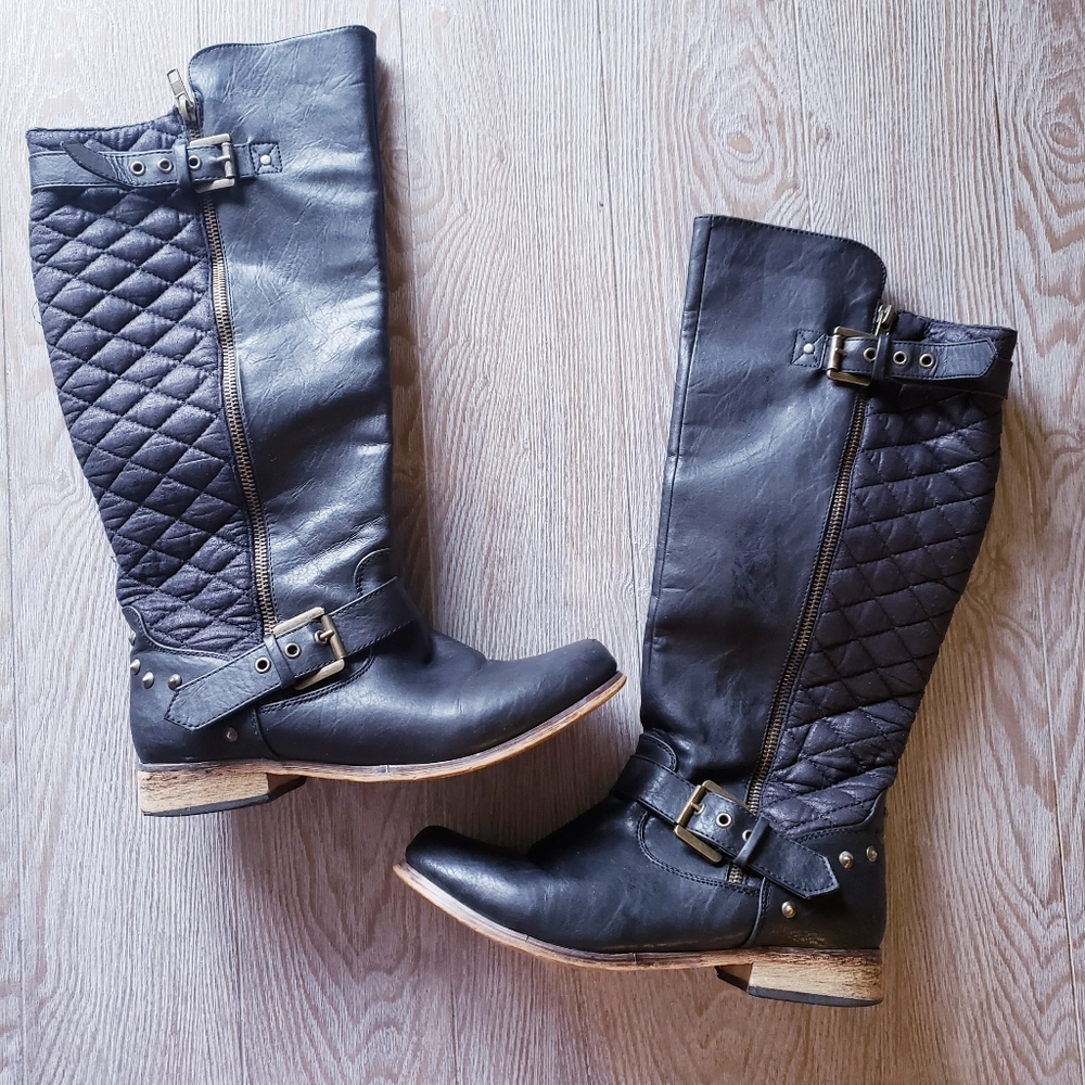 Steve Madden Quilted Back Knee High Boots